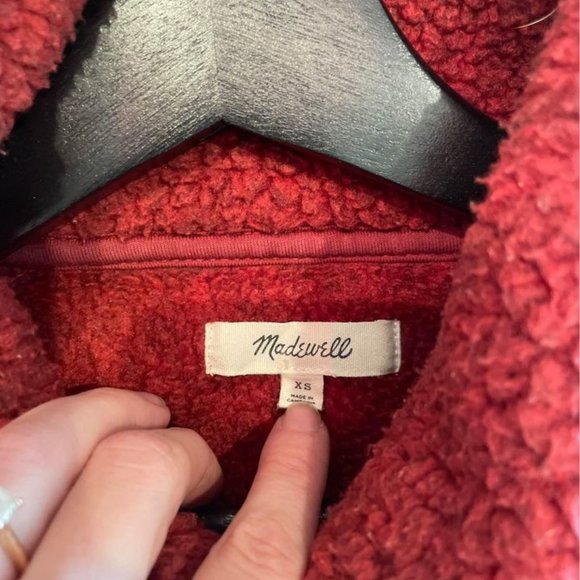 Madewell x Polartec Heathered Red Fleece Half-Zip Jacket XS/S - Picture 4 of 4